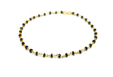 14K Solid Yellow Gold Beguiling Wire Wrapped Necklace with AAA Quality Natural Black Spinel Stones. Roundel- 2.00mm, Sold by 1 Pc, SGGRC-233.