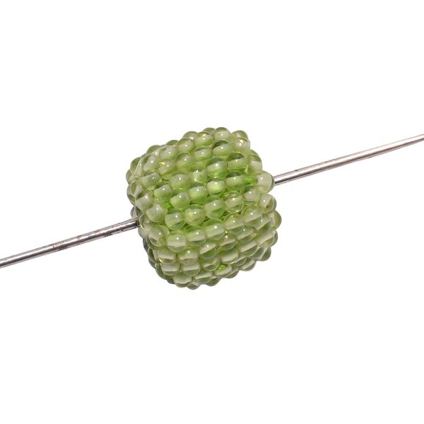 Natural Peridot Beaded Beads with 15x15mm Plain Ball Square Shape