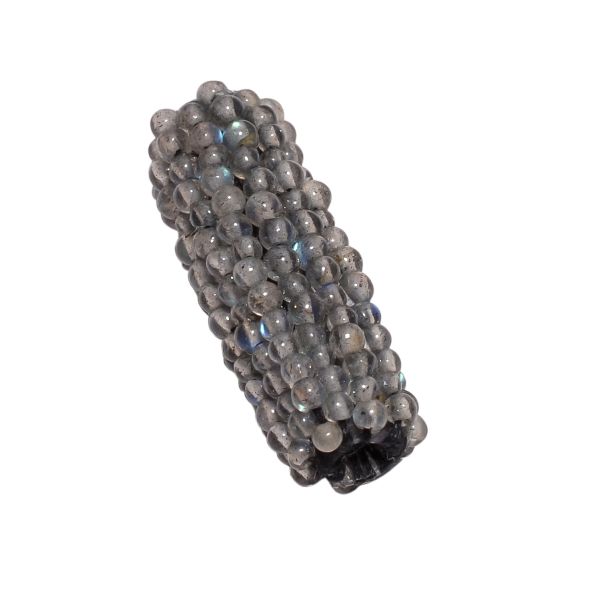 Smooth Ball Tube Shape Labradorite Plain Beaded Beads - 25x19mm  