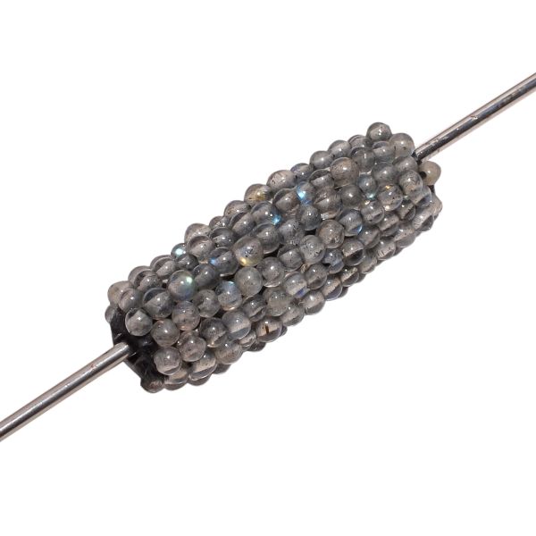 Smooth Ball Tube Shape Labradorite Plain Beaded Beads - 25x19mm  