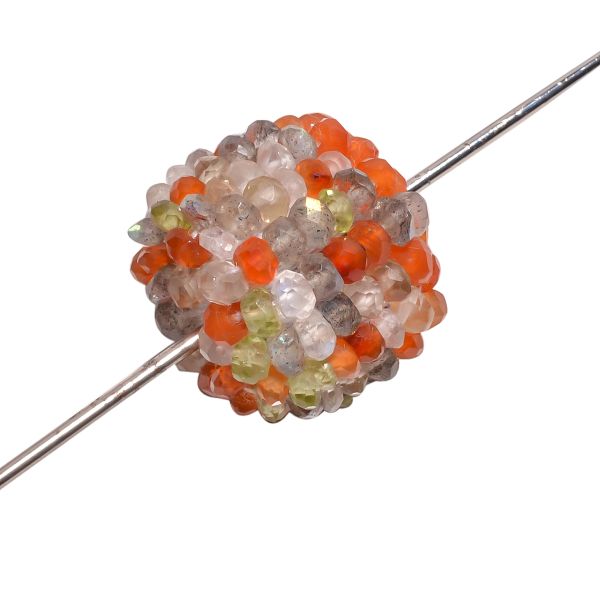 Multi Stone Beaded Beads - 18x16mm (Faceted Roundel and Oval Shape)