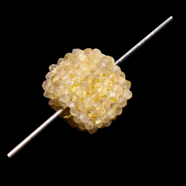 Lemon Quartz Faceted Beaded Beads - 17x16mm (Roundel Shape)