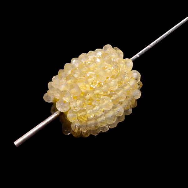 Lemon Quartz Semi Precious Stone Beaded Beads in 17x17mm Roundel Shape 