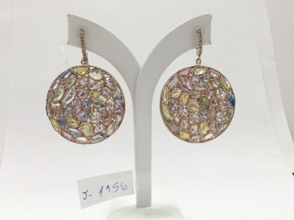  925 Sterling Silver Diamond Earring in Rose Gold Plating - J-2156
