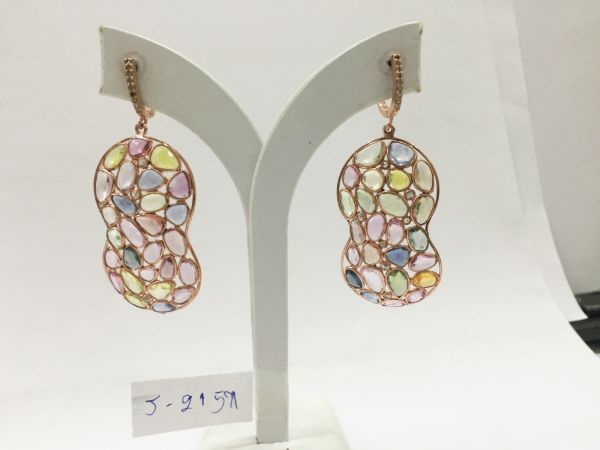 925 Sterling Silver Diamond Earring  - J-2157