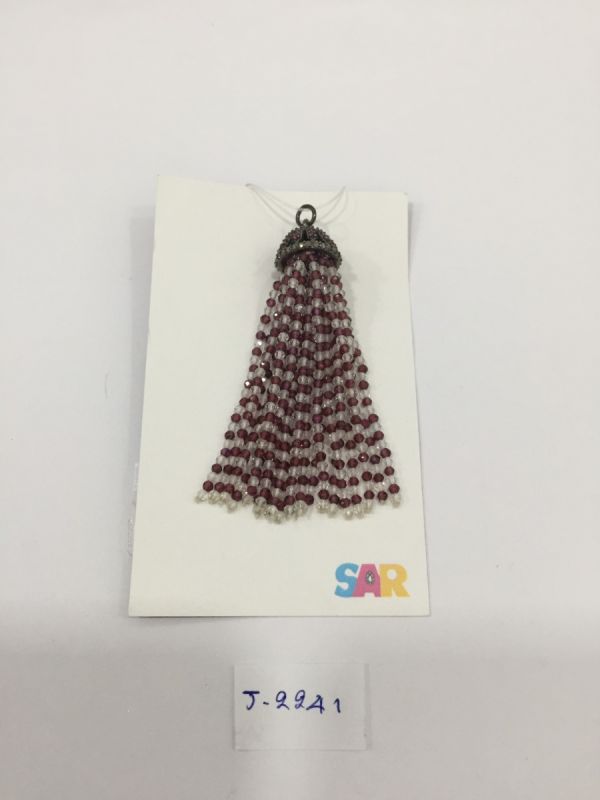 925 Sterling Silver  Diamond Pendant Studded With Rose Cut Diamond, Garnet, Crystal  - J-2241