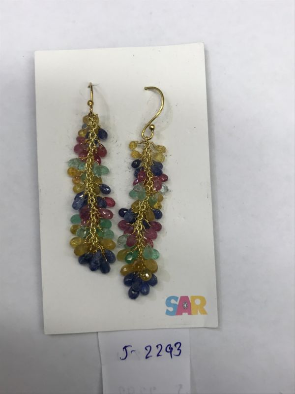  925 Sterling Silver Diamond Earring   - J-2293