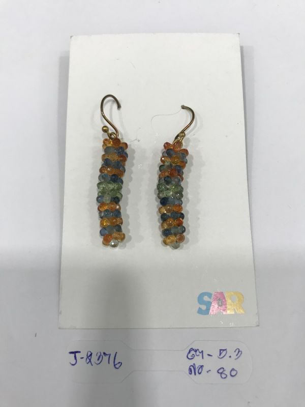  925 Sterling Silver Diamond Earring   - J-2376