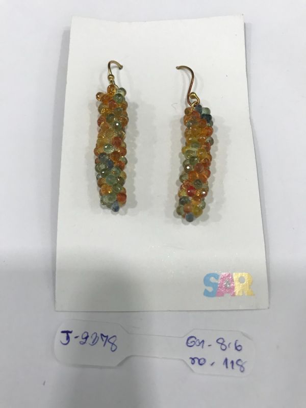  925 Sterling Silver Diamond Earring in Rose Gold Plating   - J-2378