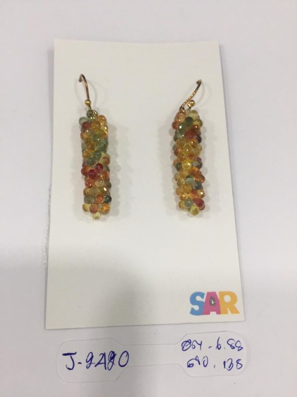 Victorian Jewelry, Silver Diamond Earring With Rose Cut Diamond, And Sapphire Stone Studded In 925 Sterling Silver, Gold Plating. J-2420