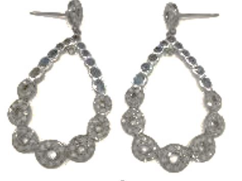 Victorian Jewelry, Silver Diamond Earring With Rose Cut Diamonds Stone Studded In 925 Sterling Silver, Black Rhodium Plating. J-2481