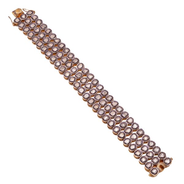  925 Sterling Silver Bracelet With Gold/Black Rhodium Plated - J-425