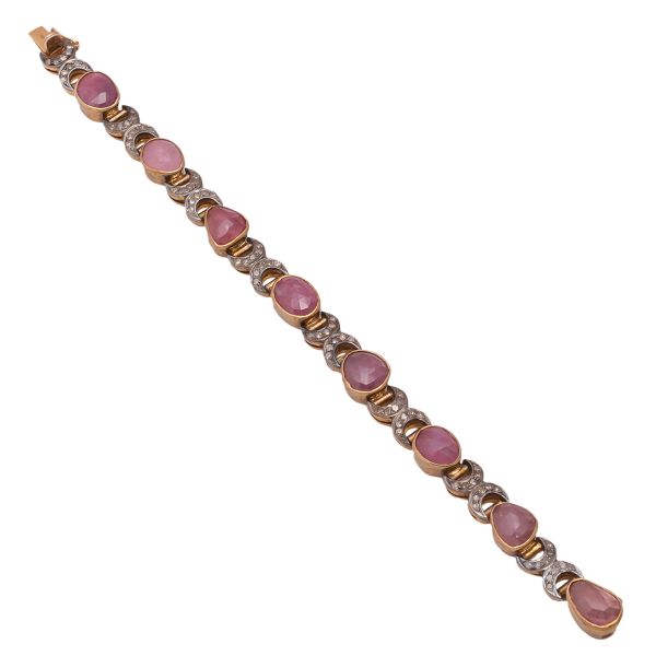 925 Sterling Silver Diamond Bracelet Studded With Rose Cut Diamond And Multi Sapphire -  J-429