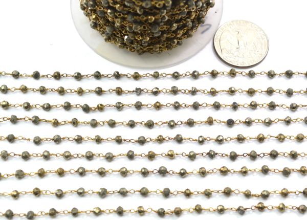 Gorgeous 925 Gold  Sterling Silver Rosary Chain in Roundel Shape - 2mm,Sold By Foot, ROS2-5234 