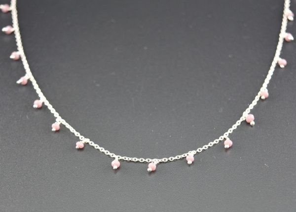 Glorious 925 Sterling Silver Gold  Rosary Chain - Lavender Chalcedony(2mm), ROS2-6080 