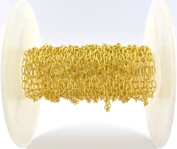 Handmade 925 Sterling Silver Gold Chain - Anchor in shape(3.00x5.20 mm),Sold By Foot,  ROS2-6465 