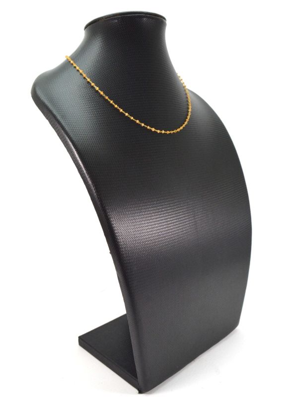  14k Solid Gold Necklace in Roundel Shape With Orange Sapphire Stone ,2MM - SGGRC-140