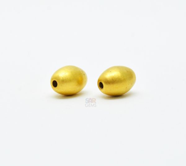 18K Solid Yellow Gold Oval Shape 11X8mm Bead, SGTAN-0005, Sold By 1 Pcs.