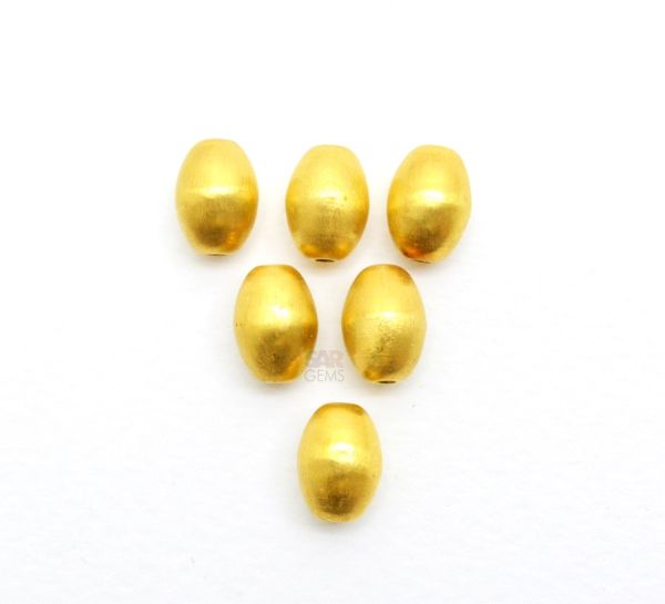 18K Solid Yellow Gold Oval Shape 11X8mm Bead, SGTAN-0005, Sold By 1 Pcs.