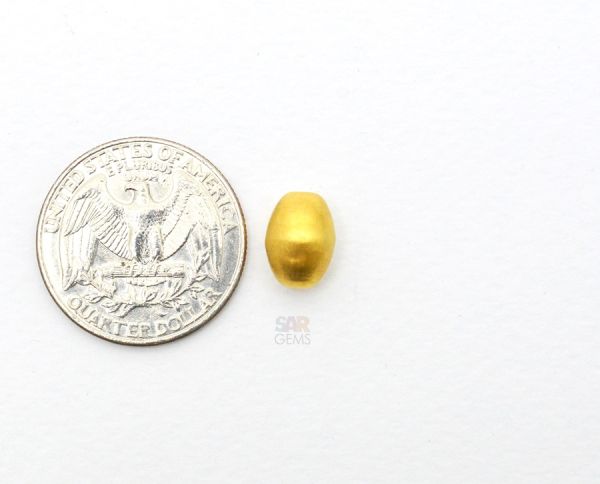 18K Solid Yellow Gold Oval Shape 11X8mm Bead, SGTAN-0005, Sold By 1 Pcs.