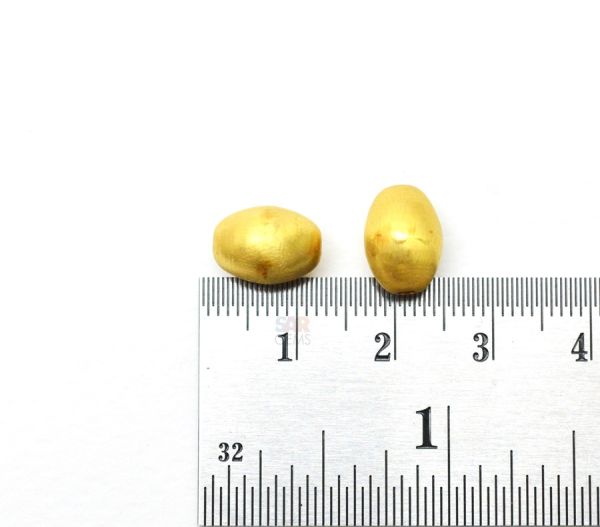 18K Solid Yellow Gold Oval Shape 11X8mm Bead, SGTAN-0005, Sold By 1 Pcs.