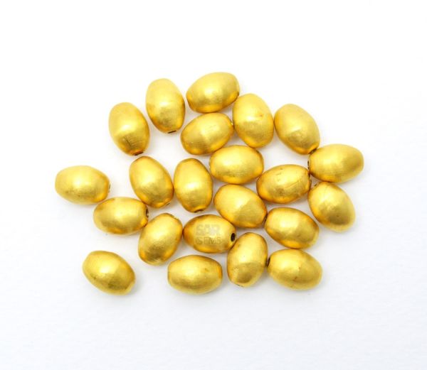 18K Solid Yellow Gold Oval Shape 11X8mm Bead, SGTAN-0005, Sold By 1 Pcs.
