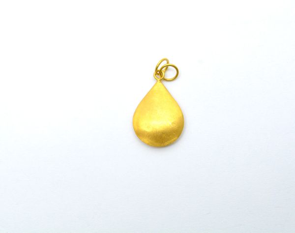 18K Solid Gold Pendant - Drop in Shape,23X15X4 mm Size, SGTAN-0521, Sold By 1 Pcs.