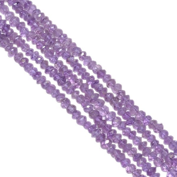 Lite Amethyst Faceted Roundel Beads,Brazil Amethyst Faceted Roundel Beads (4.6-5.5mm)