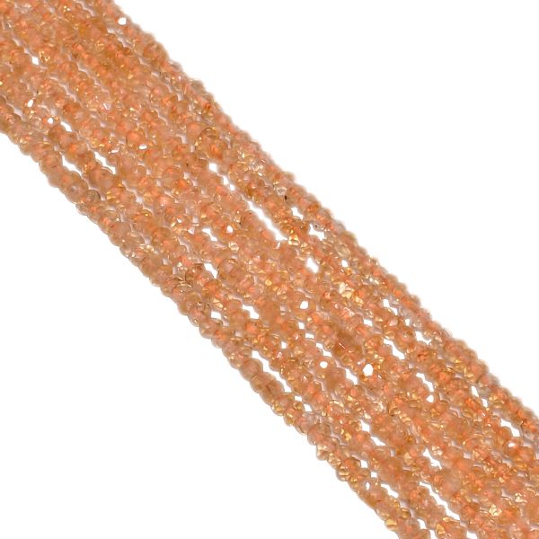 Citrine Faceted Roundel Beads,Prehnite Beads Strand - 2.5-3mm