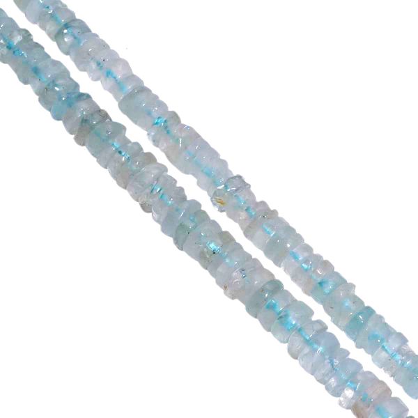 Aquamarine 5-7mm Smooth Wheel Beads Strand, Aquamarine Plain Wheel Beads, Aquamarine Wheel Beads, Aquamarine