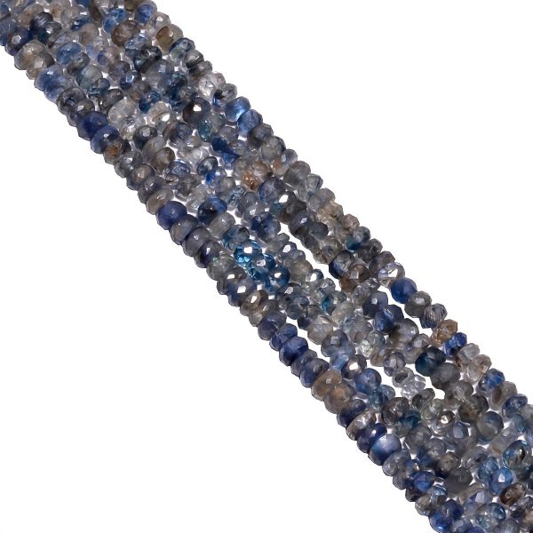 Natural Kyanite 3.5-5mm Faceted (Hand Cut) Roundel Beads Strand, Kyanite Faceted Roundel Beads, Kyanite Stone Beads, Kyanite