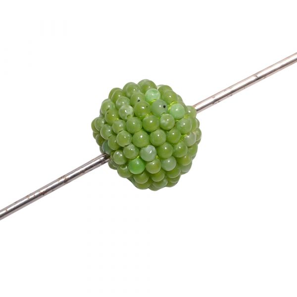 Green Agate Beaded Beads in 12x11mm Plain Roundel Beaded Beads