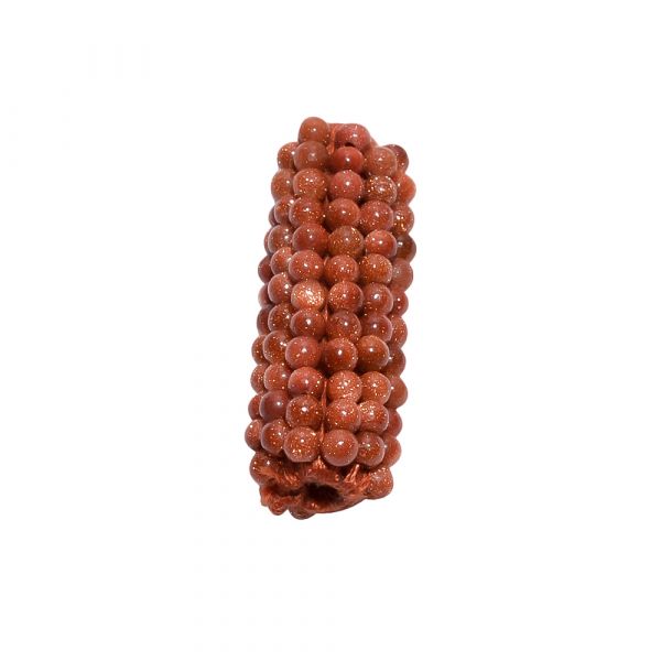 Sun Stone Beaded Beads with 25x9mm Plain Ball Tube Beads (Sold By One Pcs)