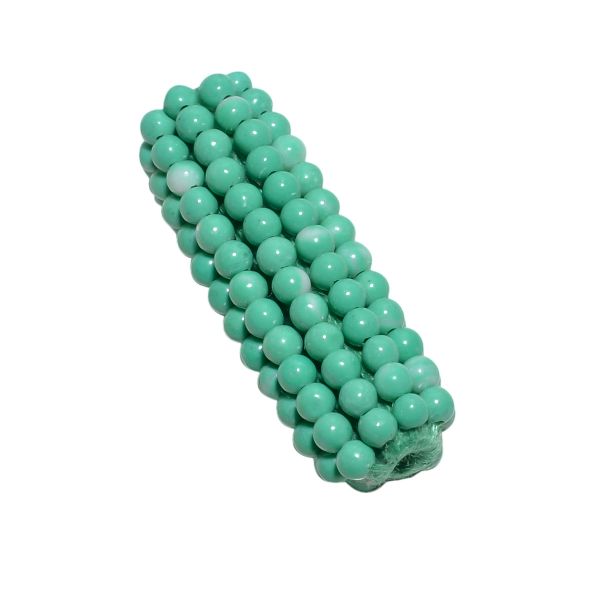 Green Agate Plain Beaded Beads - 26x9mm (Round Tube Shape)