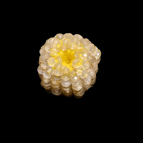 Lemon Quartz Faceted Beaded Beads - 17x16mm (Roundel Shape)