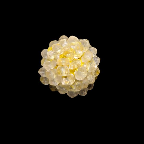 Lemon Quartz Beaded Beads - 15x12mm (Roundel Shape)