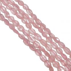 Rose Quartz Faceted Oval Shape Beads in 7x7-13x9mm
