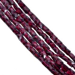 Garnet Faceted Beaded Beads- 6x5-7x5.5mm size, Cushion Shape