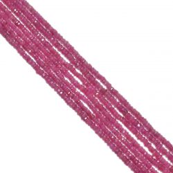 Glass Filled Ruby Faceted Roundel Beads, Ruby Glass Filling (2.5-3mm)