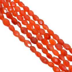 Carnelian 7x6-11x8mm Faceted Oval Beads Strand, Carnelian Faceted Oval Beads, Carnelian 