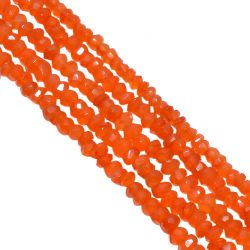 Carnelian 4.5-5mm Faceted Roundel Beads Strand, Carnelian Faceted Roundel Beads, Carnelian Stone Beads