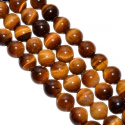 Brown Tiger Eye Round Ball Shape 14 MM Semi Precious Stone Beads