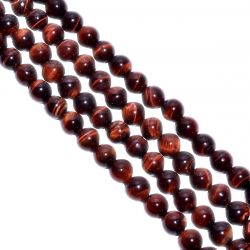 Red Tiger Eye Plain Stone Beads- 10 mm Size And Round Ball Shape