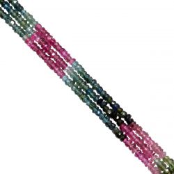 Tourmaline Stone-AAA Quality Multi Color Roundel Shape Beads, 2.5mm