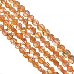 Citrine  Faceted Stone Beads-6-6.5mm Coin Shape