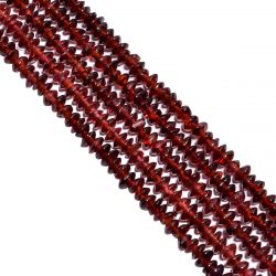 Garnet Plain Roundel Shape Beaded Beads in  4.5-5mm  size 