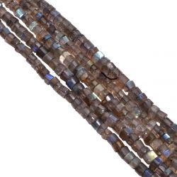 Labradorite 4-4.5mm Faceted Wheel Beads Strand, Labradorite Faceted Wheel Beads, Labradorite Stone