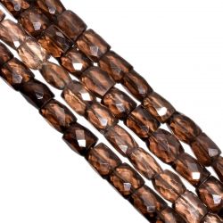 Smoky Quartz 10x8.5-9.5x10.5mm Faceted Rectangle Beads Strand, Smoky Quartz Faceted Rectangel Beads, Smoky Quartz Beads