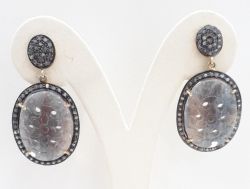  925 Sterling Silver Diamond Earring    - J-2070