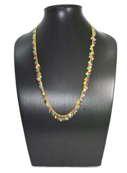 Ravishing  18k Solid Gold Necklace Studded With Emerald and Ruby stone - 5.00x3.00mm-7.50x4.50mm,   SGGRC-084